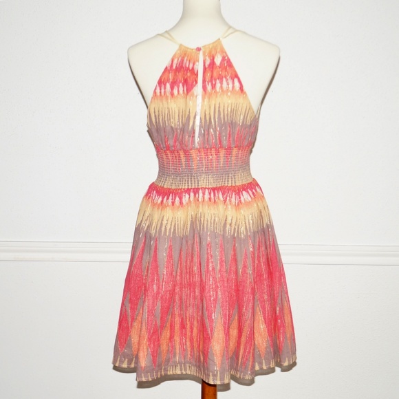 Free People Indian Summer Cotton Gold Lurex Dress - Picture 6 of 8